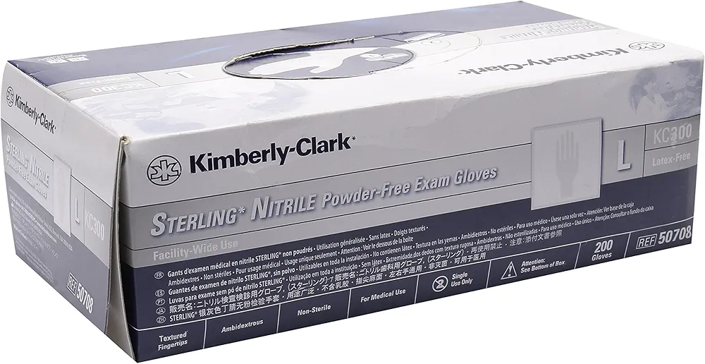50708 Sterling Nitrile Exam Gloves, Large (Pack of 200)
