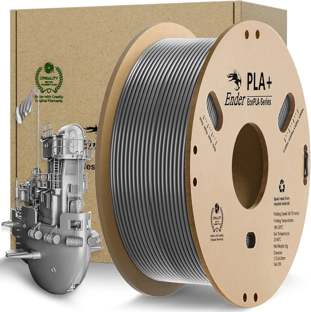 CREALITY Ender PLA + 1.75mm Filament, Neatly Wound 3D Printer PLA Pro Filament, 1kg Spool (2.2lbs), Dimensional Accuracy +/- 0.03 mm, Fit Most FDM 3D Printers, Grey