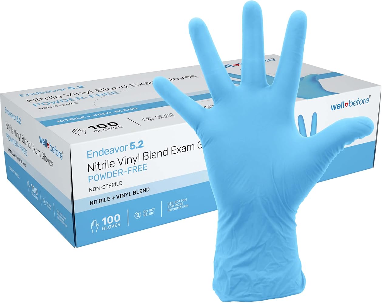Exam Vinyl Gloves 4mil Nitrile Blend 5.2g - Nitrile Gloves Latex Free & Powder Free