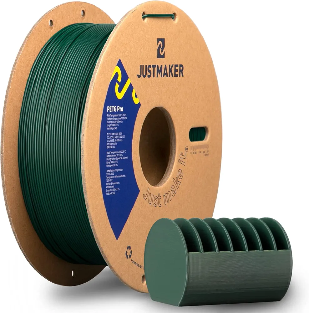 PETG Pro (PETG+) 3D Printer Filament, Updated Stronger Impact Resistance, Dimensional Accuracy +/-0.03mm, 1.75mm, 1 kg, Forest Green