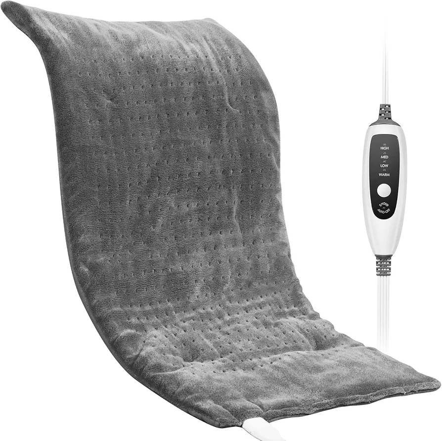 VEVOR Weighted Heating Pad, 17" x 33" Electric Heat Pad for Pain Relief, 6.8 lbs Electric Heating Pad with 4 Temperature Settings, 2-Hour Auto-Off, Weighted Heated Pad for Back Neck Shoulder Abdomen