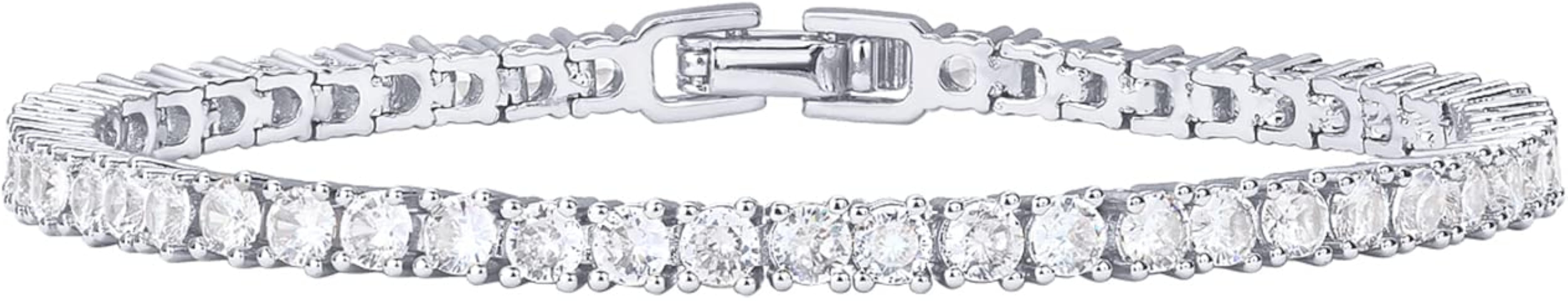 PAVOI 14K Gold Plated 3mm Cubic Zirconia Classic Tennis Bracelet | Gold Bracelets for Women | Size 6.5-7.5 Inch