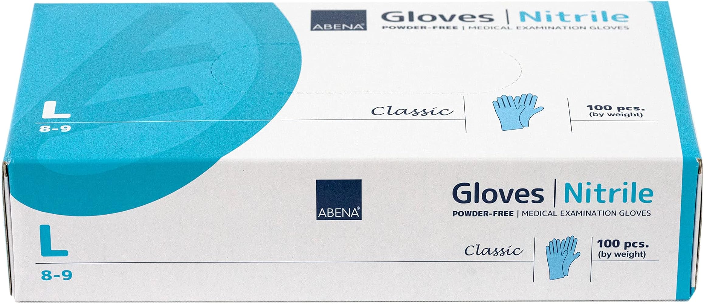 Abena Nitrile Exam Gloves, Textured Tips, Disposable, Latex Free, Powder Free, Non-Sterile, Blue