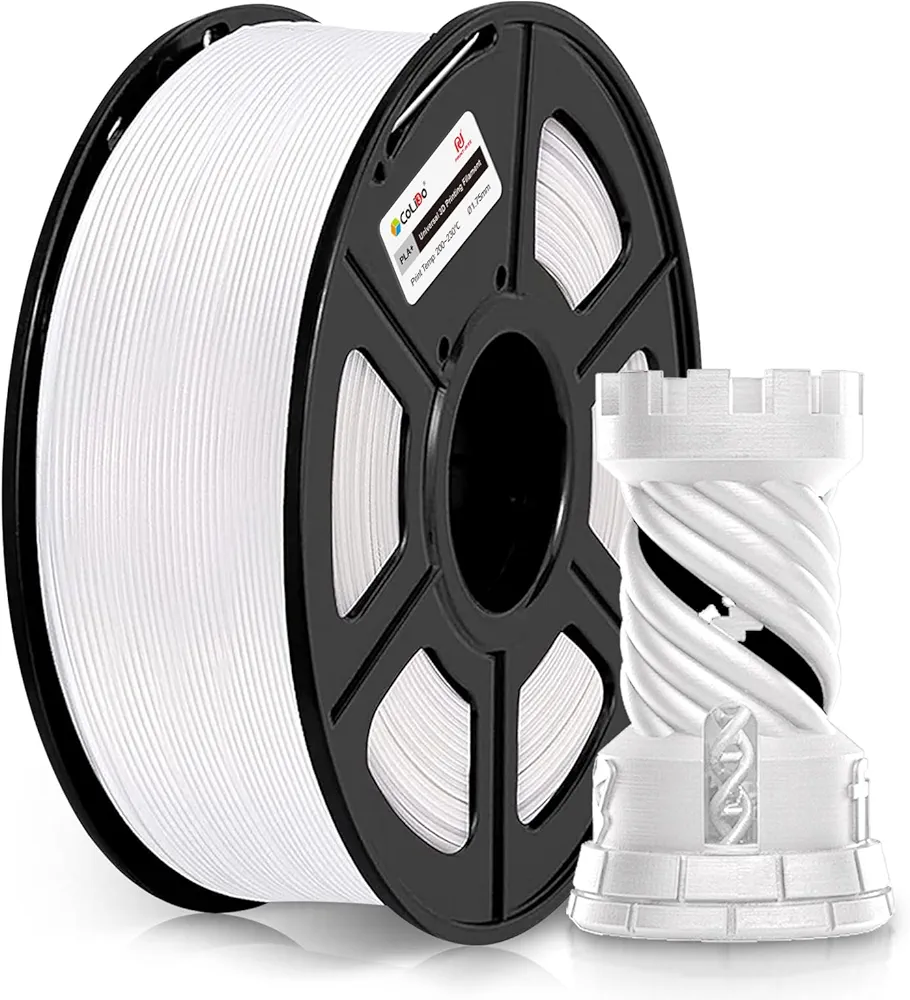 3D Printer Filament PLA Plus, PLA + Filament 1.75mm PLA+ Printer Filament PLA PRO Toughness Enhanced, 1kg Spool (2.2lbs), Dimensional Accuracy +/- 0.02mm, Fit Most FDM Printer(White,1-Pack)