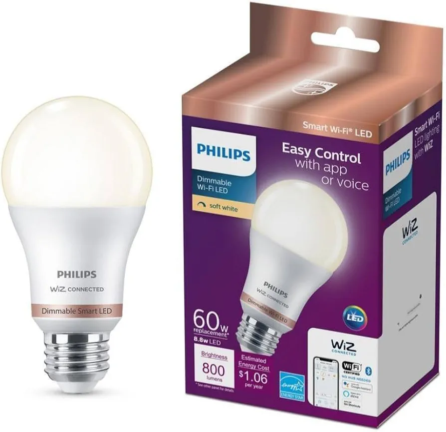 Philips Smart LED Bulb 8.8W (Eq.60W) A19 E26