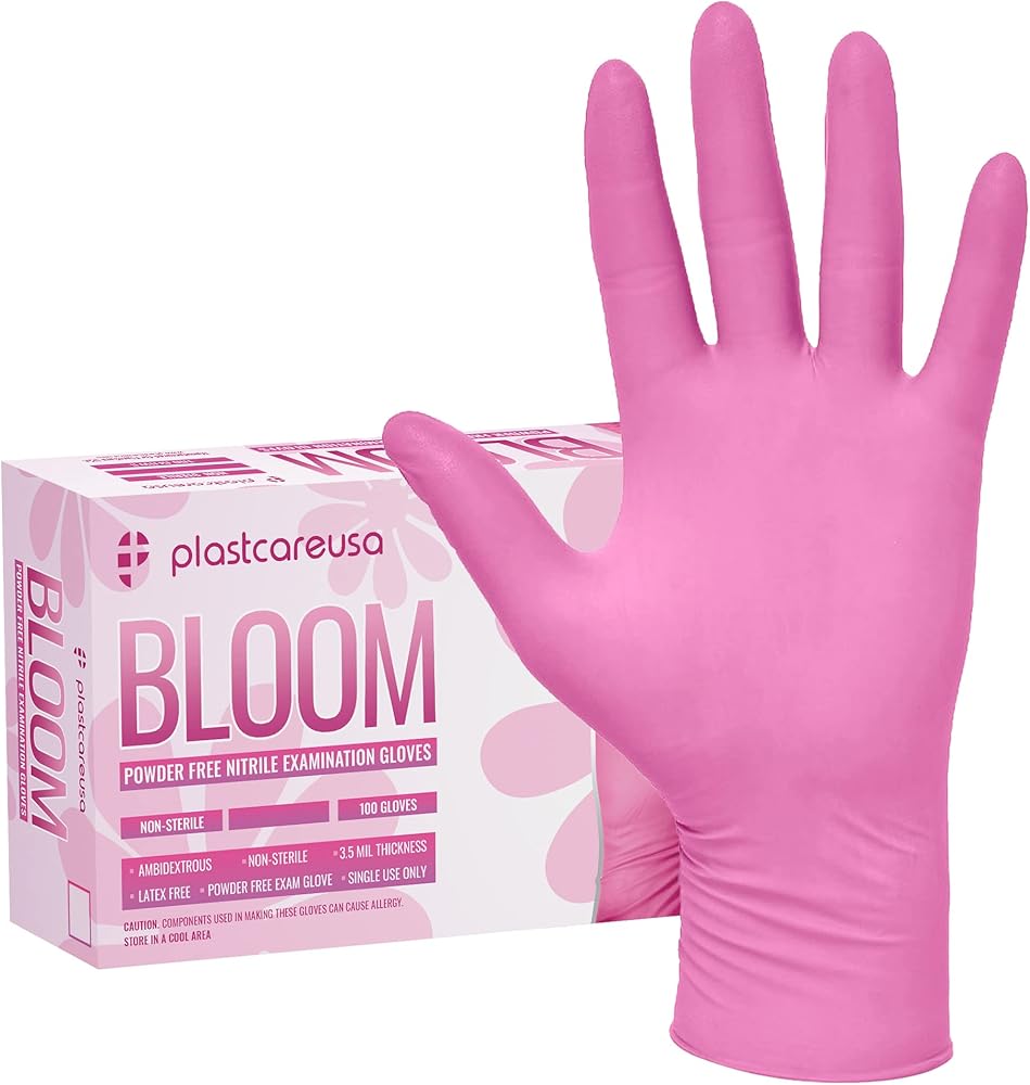 100 Nitrile Exam Gloves 3.5 Mil - Latex & Powder Free, Disposable Non-Sterile Protective Gloves By PlastCare