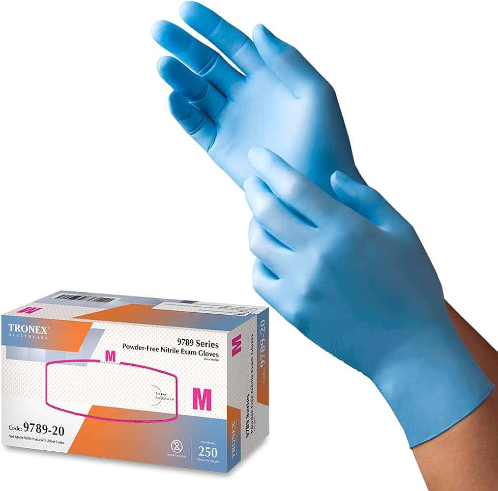 TRONEX Nitrile Exam Gloves, Chemo-Rated Nitrile Glove, Value Pack, 250/Box, 2500/Case