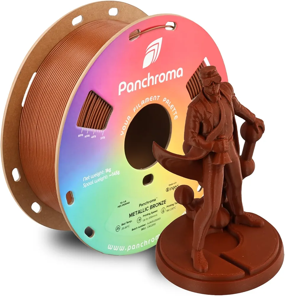 Polymaker Panchroma Metallic PLA Filament, Metallic Bronze 1.75mm 3D Printing Filament, 3D Printer PLA Filament, Fit Most FDM 3D Printers, 1kg Spool (2.2lbs)