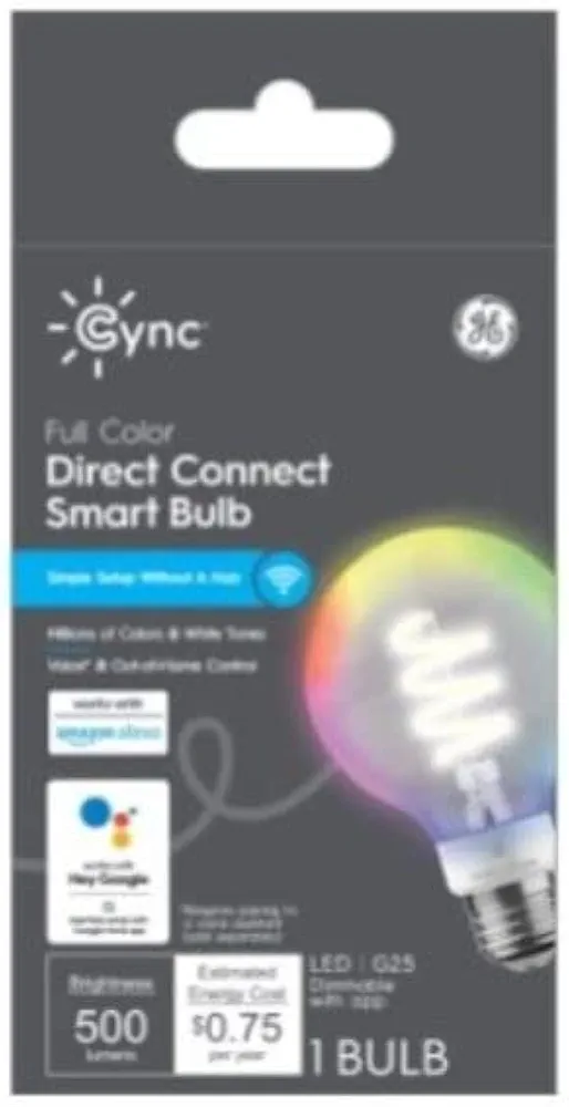 GE Lighting 93130169 GE 6W G25 Smart Bulb - Quantity 1