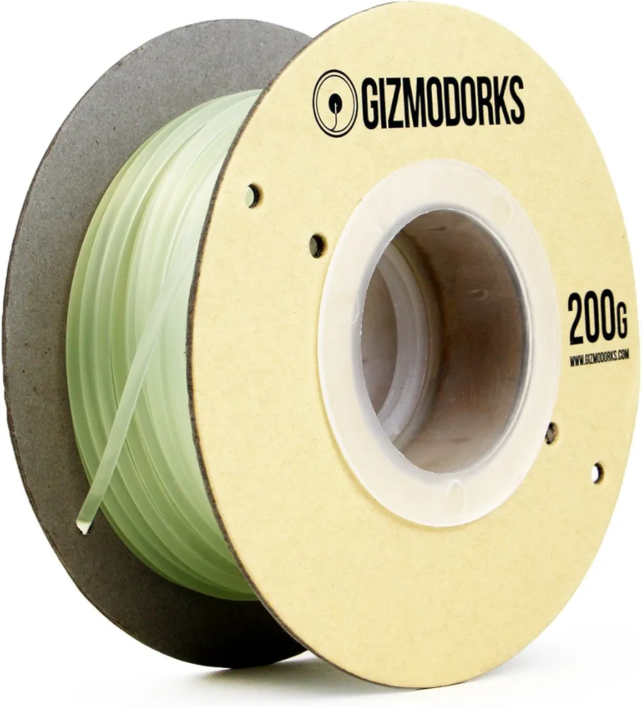 Gizmo Dorks PLA Filament for 3D Printers 3mm (2.85mm) 200g, Glow in The Dark
