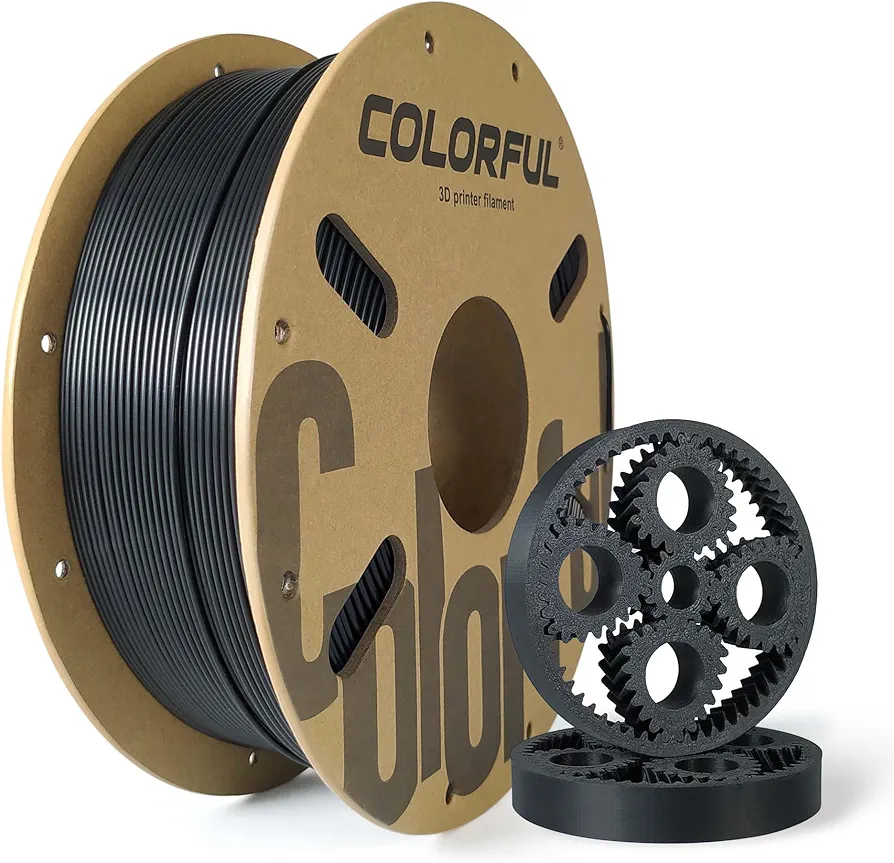 Colorful PLA Plus Filament 1.75mm, 3D Printer Filament PLA+, Professional Toughness Enhanced PLA Roll, Dimensional Accuracy +/- 0.05mm, 3D Ptinging Filament 1kg Spool (2.2lbs),Cardboard Spool,(Black)