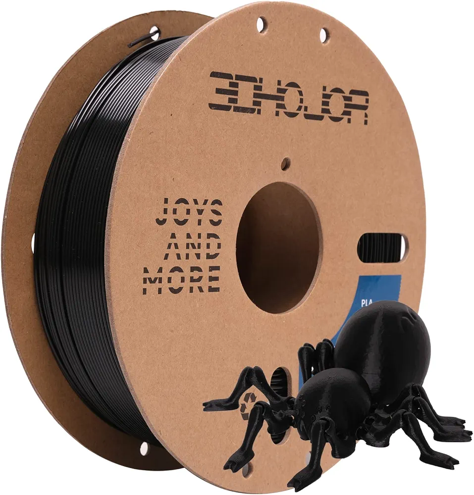 High Speed PLA Filament 1.75mm Black,3D Printing Filament,1kg Cardboard Spool (2.2lbs), Fit Most FDM 3D Printer,Dimensional Accuracy +/- 0.03 mm,Vacuum Packaging, No Brittle Filaments