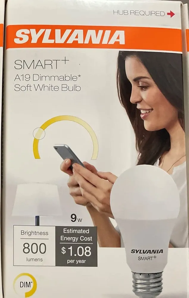 SYLVANIA (4 pack) 75549 A19 LED Smart+ Light Bulb Soft White 800 Lumens