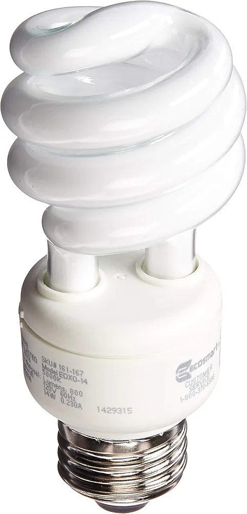 60-Watt Equivalent Daylight (5000K) Spiral CFL Light Bulb (4-Pack)