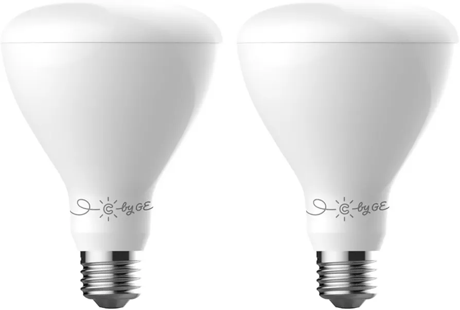 C by GE C-Life Smart LED Tintable White Indoor Floodlight Light Bulbs, 2-Pack, Works with Alexa