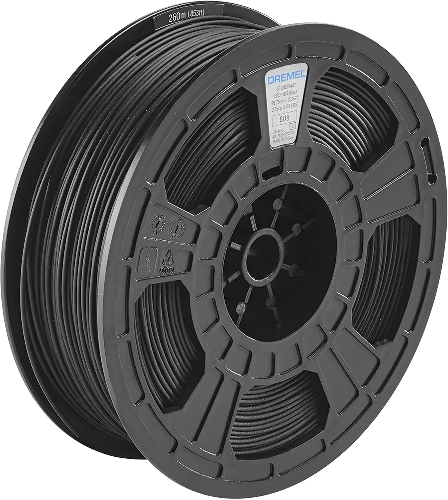 Dremel DigiLab ECO-BLA-01 3D Printer Filament, 1.75 mm Diameter, 0.75 kg Spool Weight, Color Black, RFID Enabled, New Formula and 50 Percent More per Spool