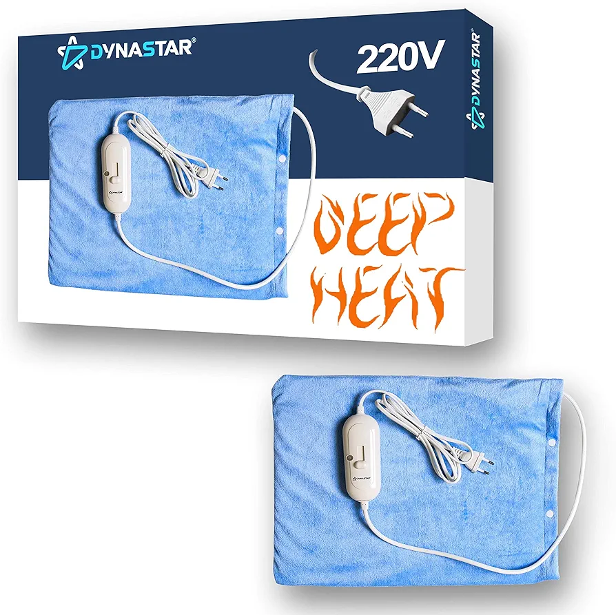 Dynastar 220 Volts Heating Pad 220v 240 Volt Heating pad with Moist/Dry, Fast Heating, Micro Fleece Soft Removable Washable Cover, (Will NOT Work in USA)
