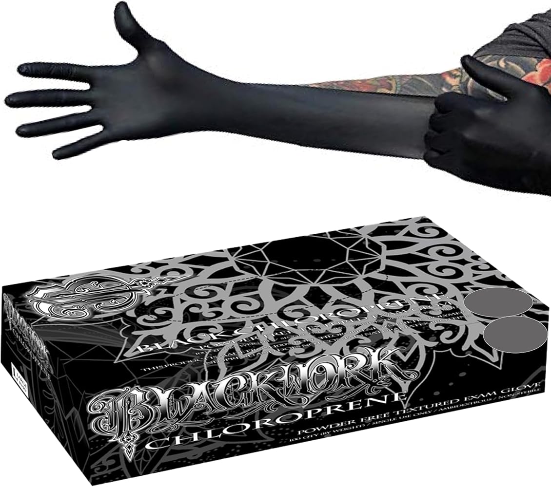 Chloroprene Medical Exam Gloves for Tattoo, Medical, Dental Professionals, 1000ct-Case, 100ct-Box