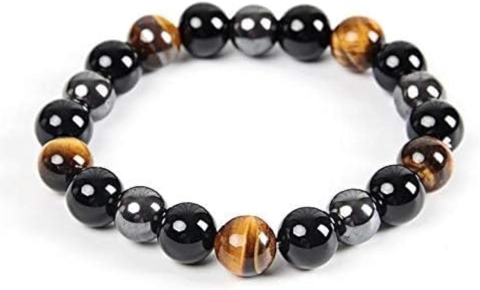 Triple Protection Bracelet - For Protection - Bring Luck And Prosperity - Hematite - Black Obsidian - Tiger Eye - Stone Bracelet