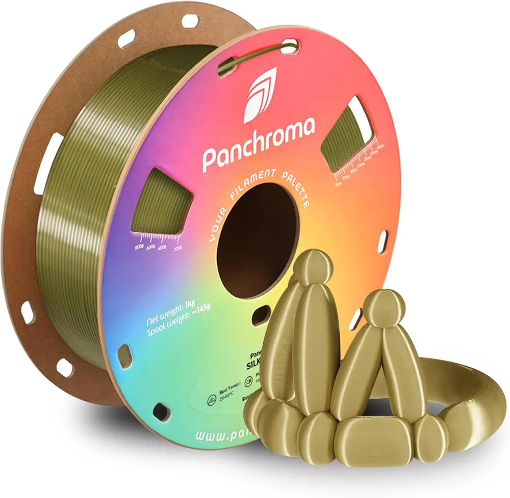 Polymaker Panchroma PLA Filament, Silk Brass 1.75mm 3D Printing Filament, 3D Printer PLA Filament, Fit Most FDM 3D Printers, 1kg Spool (2.2lbs)