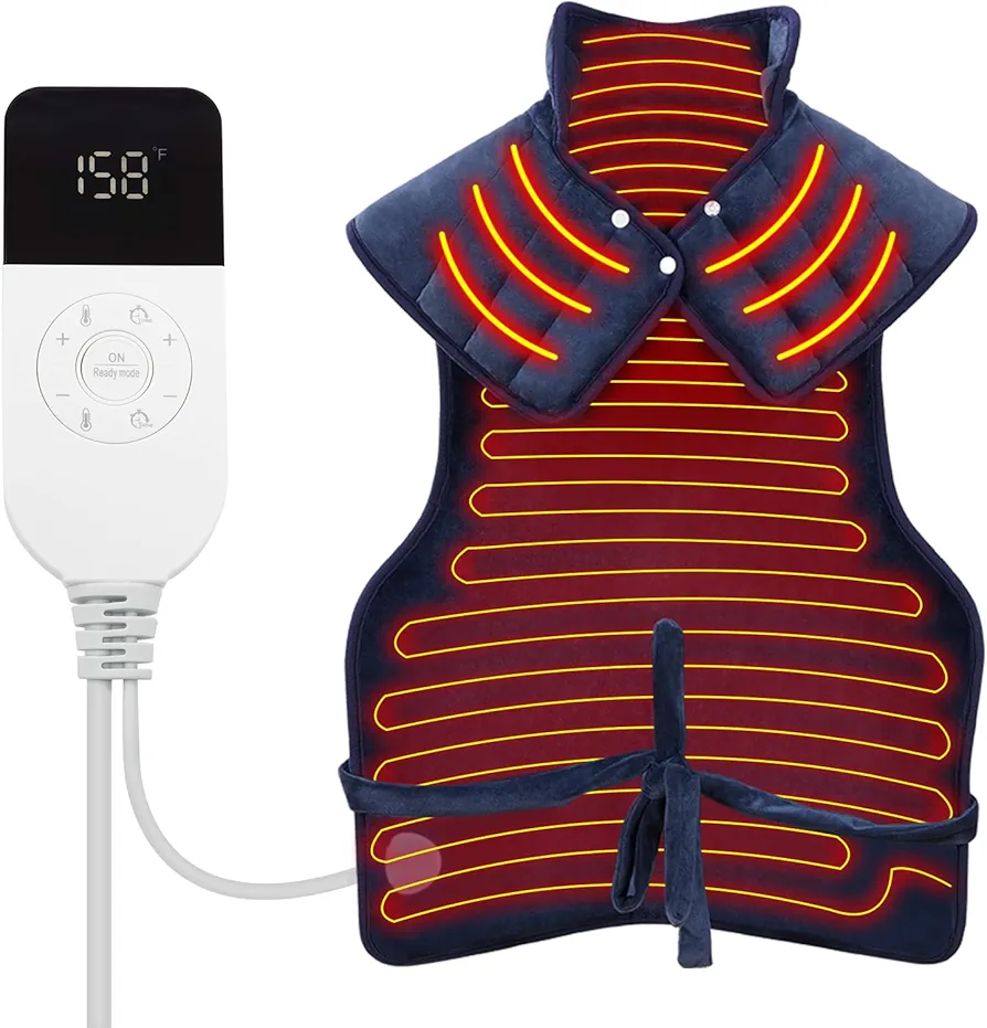 Heating Pad for Neck and Shoulders and Back Pain Relief, 2.7lb Weighted Heating Pad, Christmas Gifts for Women Men Mom Dad,XL Large Electric Heating Pad with 17 Timers Auto-Off,Fast Heating (86-158℉)