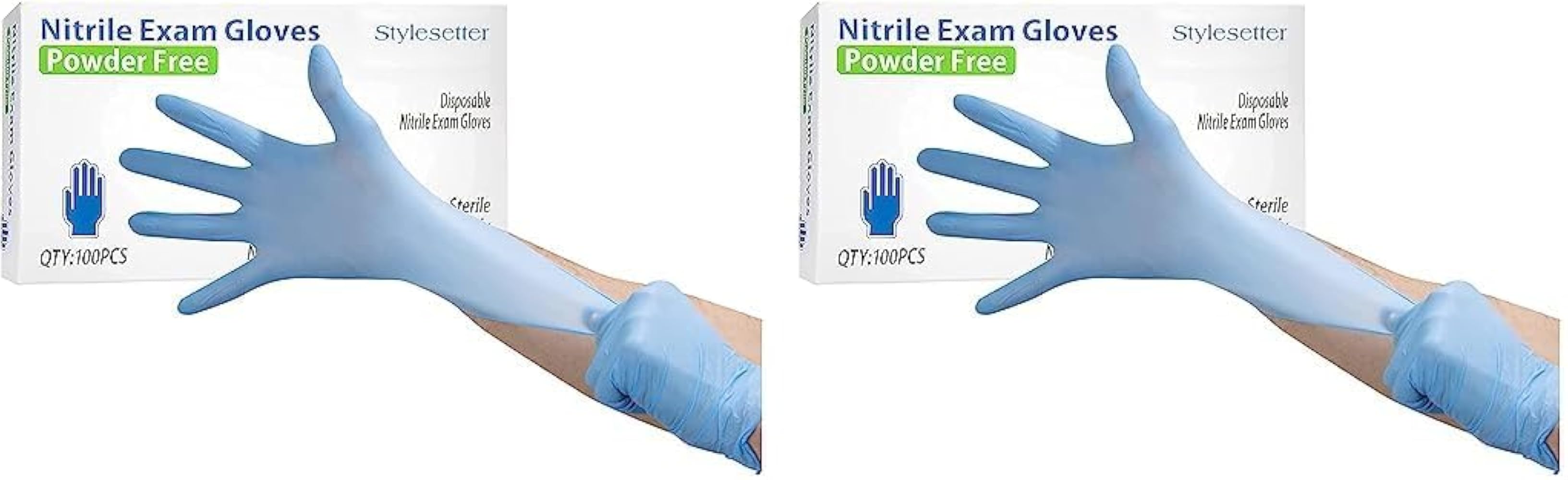 Style Setter Powder-Free Nitrile Disposable Exam Gloves