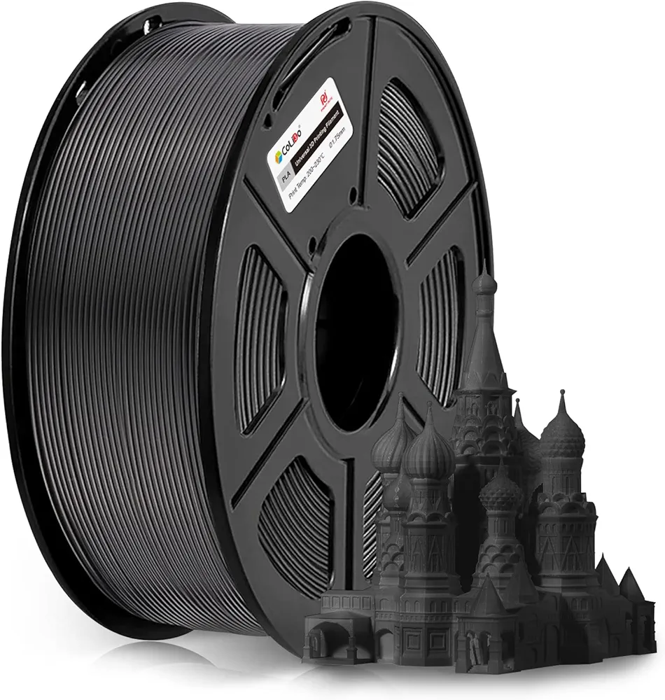 3D Printer Filament PLA, 1.75mm PLA Filament With +/- 0.02mm Precision, Compatible With Most FDM 3d Printers, Quality Vacuum-Sealed Consumables, 1kg Spool(2.2lbs), 330 Meters,Black PLA (1-pack)
