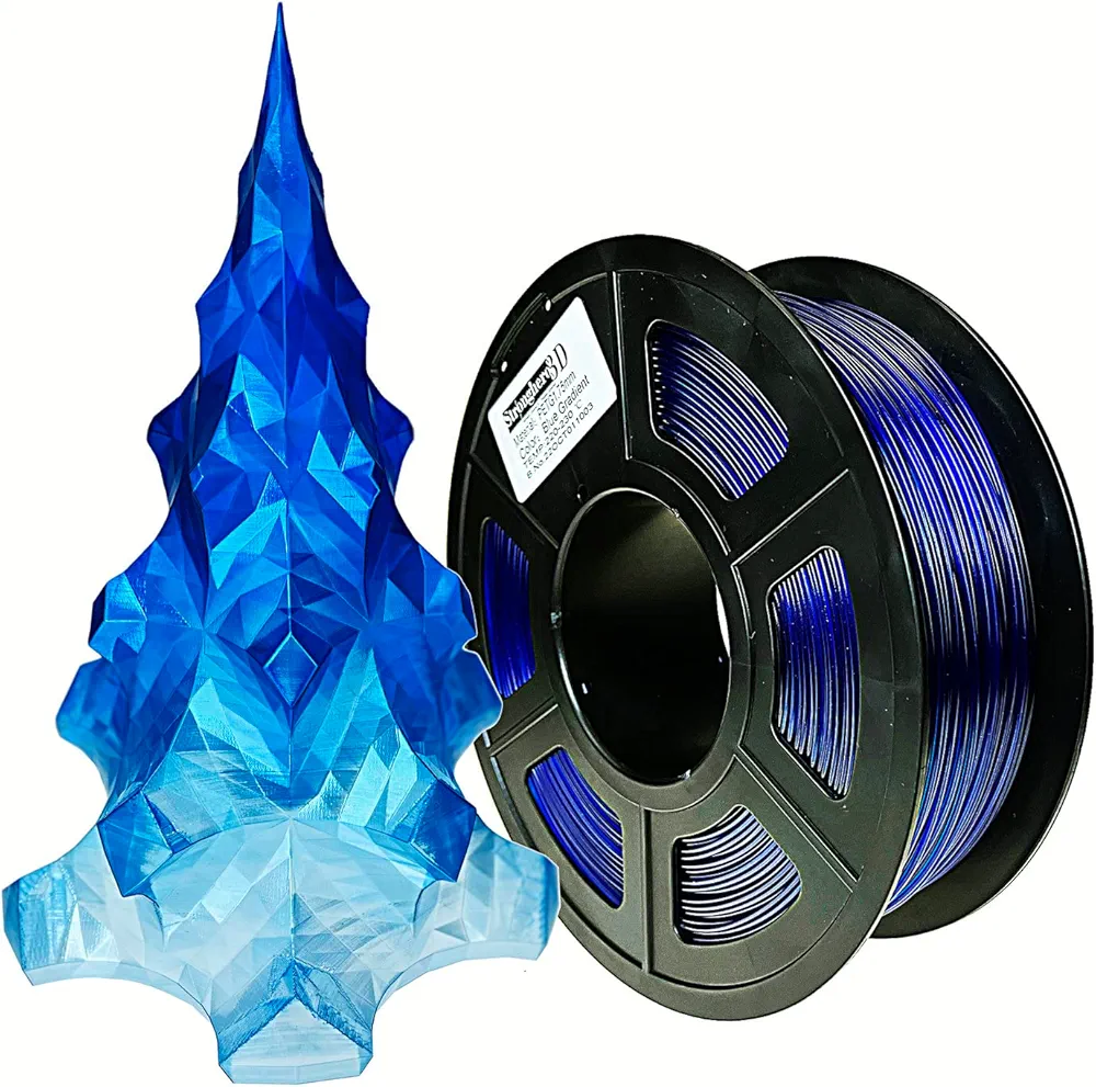PETG 3D Printer Filament 1.75mm,Gradient Multicolors,Blue,1kg(2.2lbs) Accuracy +/-0.05mm for ender3 Cr10