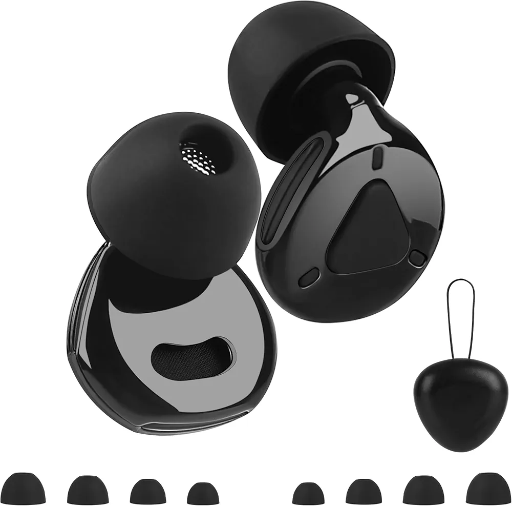 Ear Plugs for Sleeping Noise Cancelling, Adjustable Passive Earplugs for Concerts & Festivals,Reusable Hearing Protection for Sleep,Work,Focus,Travel,2025 New Structure, Black