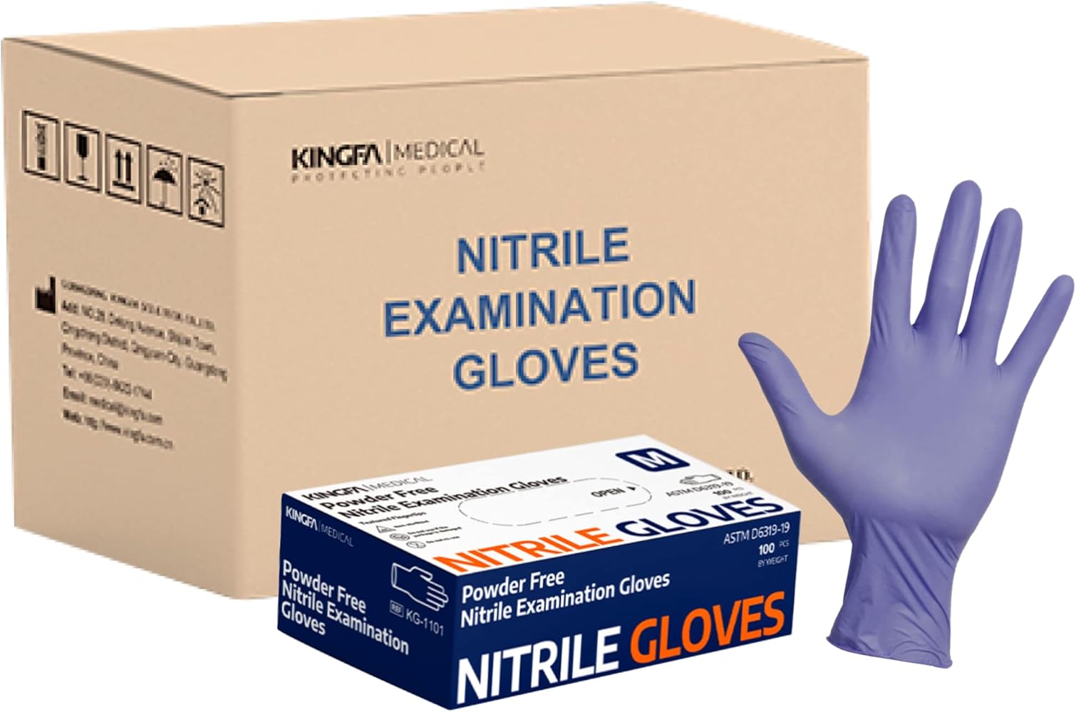 100% Nitrile Medical Grade Gloves 510(k), 4 mil, Latex and Powder Free (S,M,L,XL), Chemo-rated, Disposable, Textured Fingers