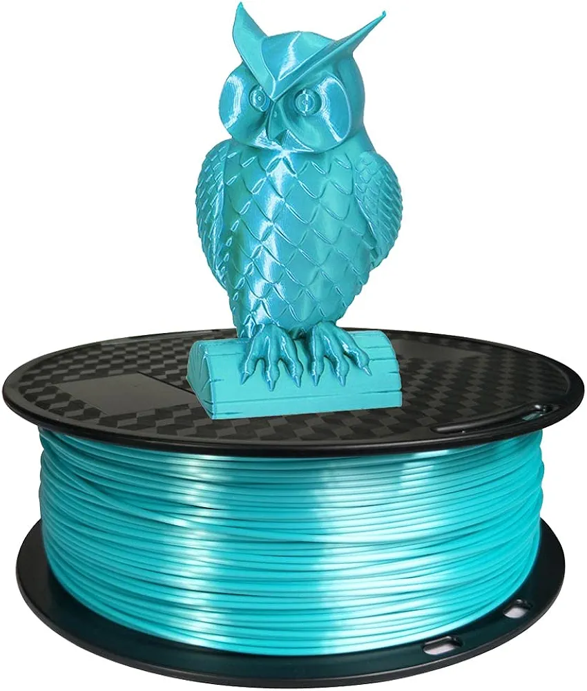 Silk Blue PLA Filament 1.75mm 3D Printer Filament 1KG Shiny Cyan PLA 3D Printing Material CC3D Shine Silky Shiny Metallic Metal Light Blue PLA Filament