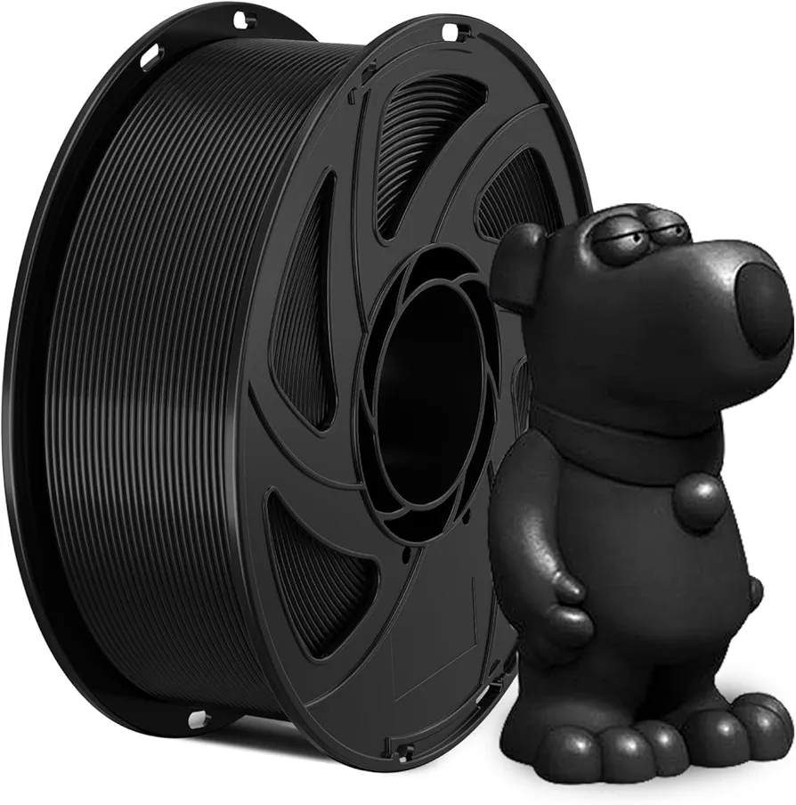 3D Printer PLA Filament Black 1.75mm 3D Printing Materials Print Filament 1.75 mm Dimensional Accuracy ±0.02mm Filament Vacuum Pack 1KG Spool Filament FDM Printer Filament