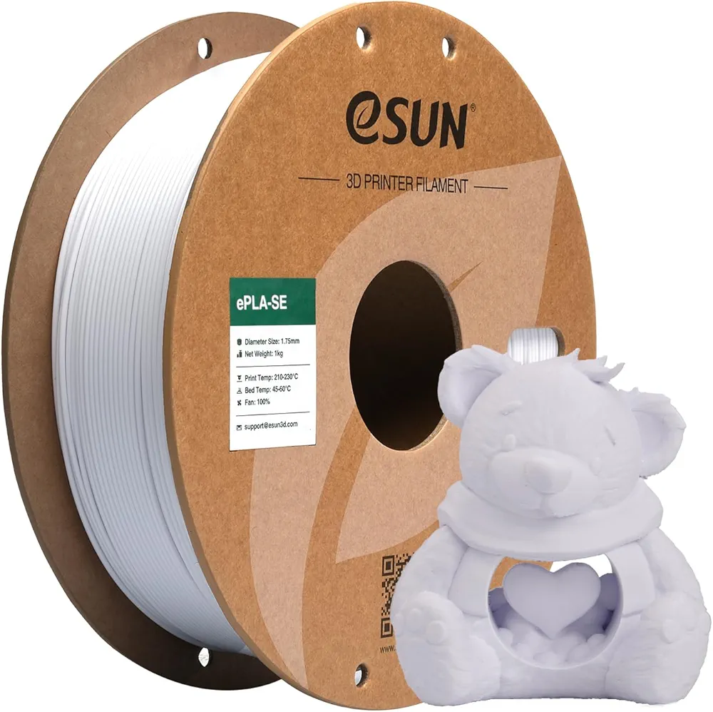 eSUN High Speed PLA Filament 1.75mm, 1KG Spool (2.2 LBS) Fast Printing 3D Printer PLA Filament,Designed for Fast Printing, Cold White