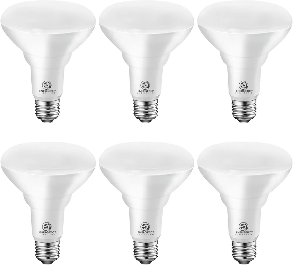 Energetic [Energy Star] LED BR30 Flood Light Bulbs Indoor, Daylight 5000K, Dimmable, 65 Watts Recessed Light Bulbs for Cans, 750 Lumens, UL Listed, 6 Pack