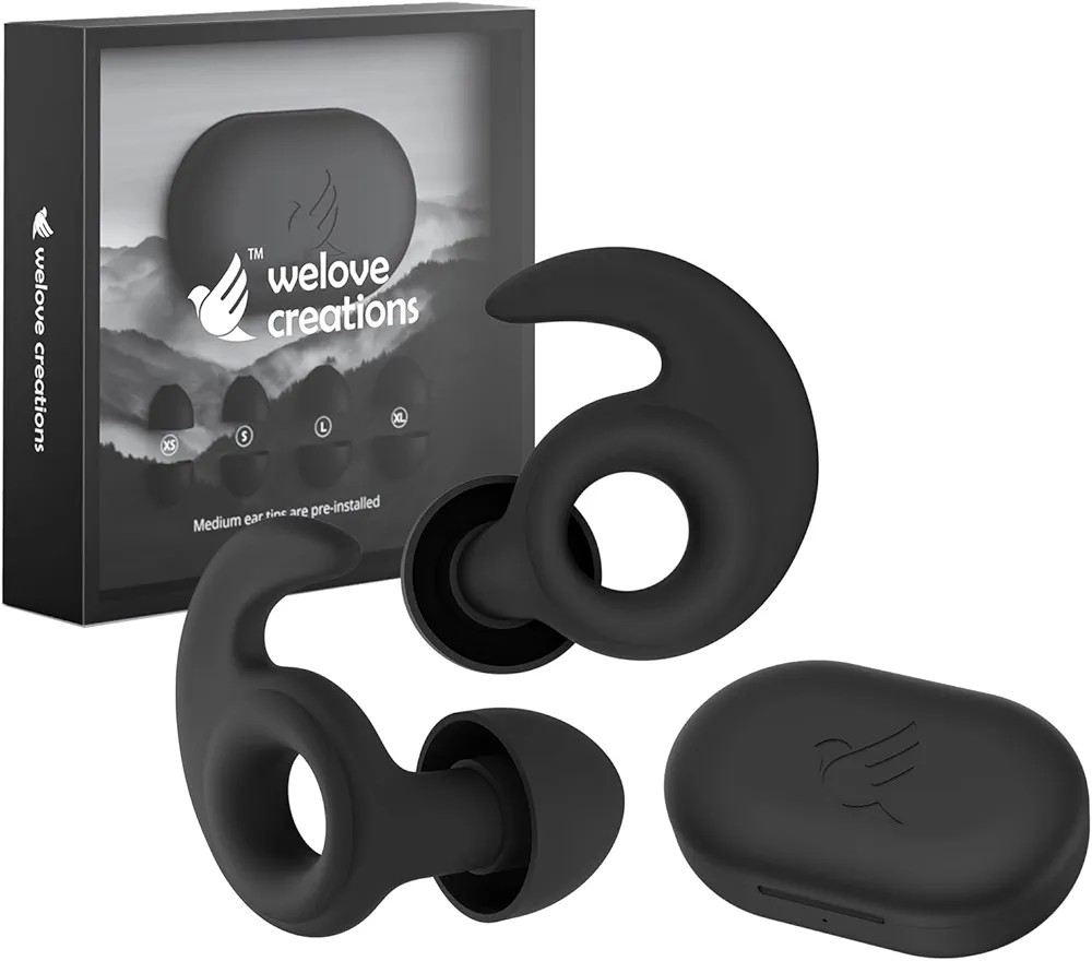 Welove Ultra-Comfy Ear Plugs with First-Ever UV Cleaner—Ear Plugs for Sleeping, Focus, Travel, and Noise Sensitivity | Hearing Protection | Customizable Fit | 28dB SNR (18dB NRR) Noise Reduction