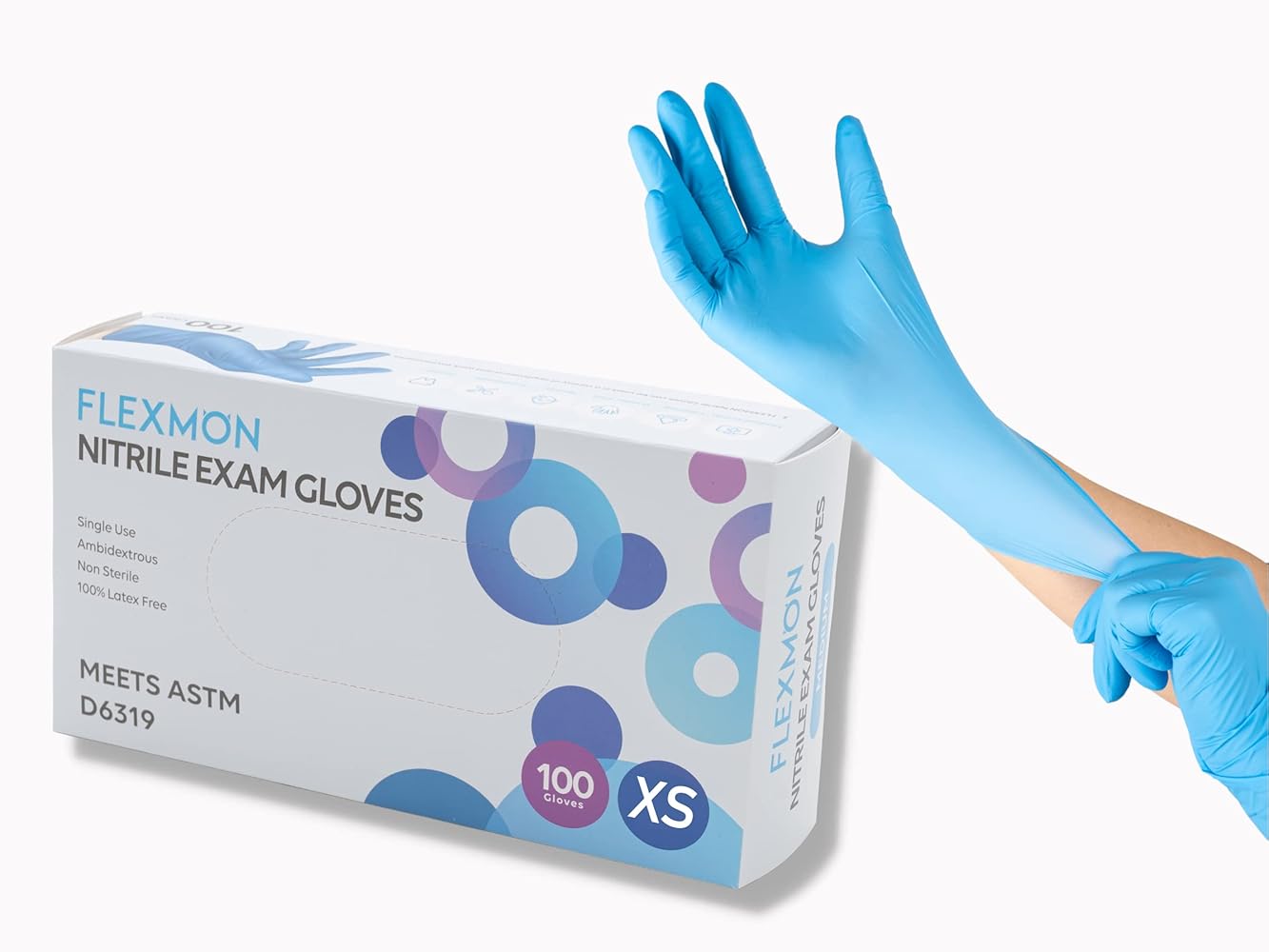 Nitrile Exam Gloves,100 Count, Single Use, 4.2 Mil Heavy, Protective, Disposable, Latex Free