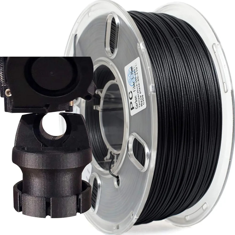 Carbon Fiber Filament, PRILINE Carbon Fiber Polycarbonate 3D Printer Filament 1.75mm, High Strength Carbon Fiber 3D Printing Filament 1kg Spool, Black
