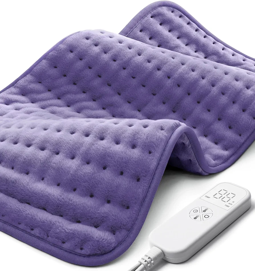 Heating Pad for Pain Relief | Electric Heat Pad for Back, Neck, Shoulder & Cramps | 6 Heat Settings, Auto Shut-Off, Moist & Dry Heat Options | Machine Washable, 12” x 24” | Ideal Gift for Men & Women