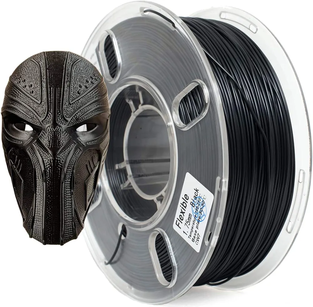 TPU Filament PRILINE,98A TPU Flexible Soft 3D Printer Filament 1KG 1.75mm Spool,Black