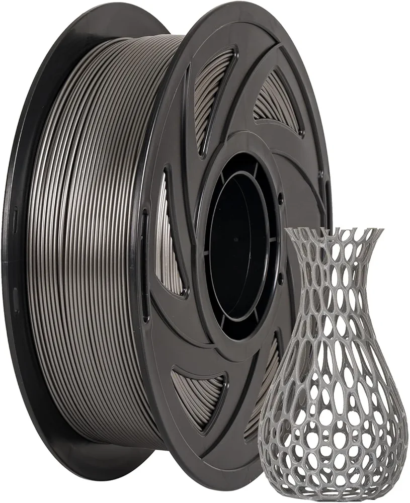 TRONXY PETG Filament 1.75mm,Metal Light Grey 3D Printer Filament Accuracy +/- 0.05mm, 1KG Spool (2.2 LBS) for 3D Printers