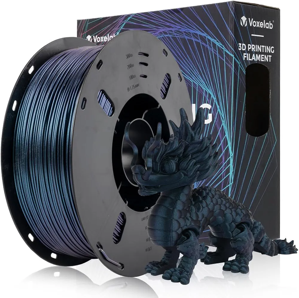 VOXELAB 3D Printer Filament, 1.75mm PETG Burnt Titanium Filament, Dimensional Accuracy +/- 0.02 mm, 3D Printing Material 1kg/ Spool, Fit Most FDM 3D Printers, Burnt Titanium