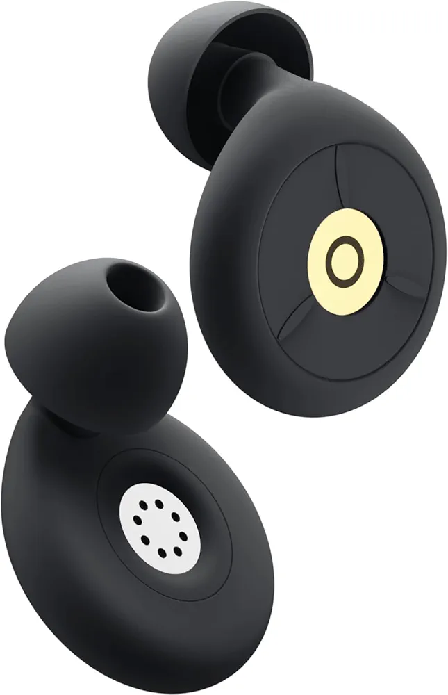 Ear Plugs SNR 28-33 dB Noise Cancelling, Soft Flexible Liquid Silicone, Reusable Hearing Protection for Sleep, Noise Sensitivity, Noise Reduction EarPlugs with 6 Ear Tips in S/M/L M-Black
