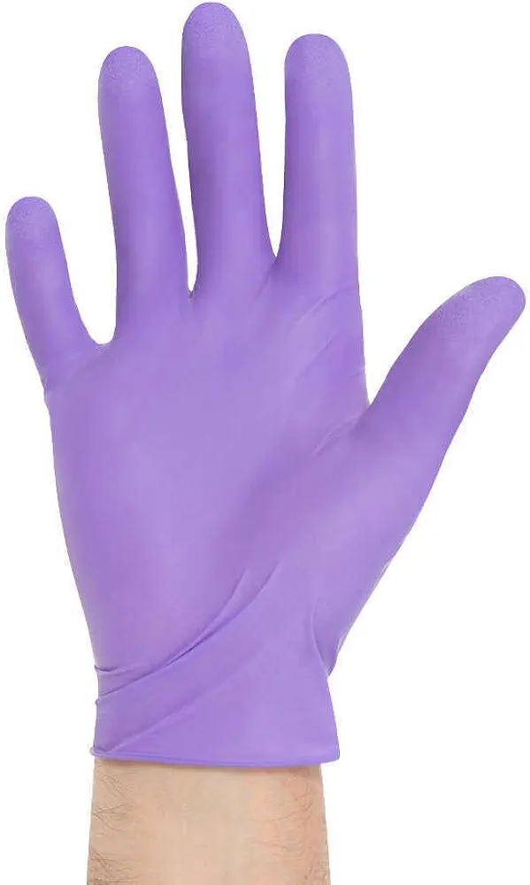 HALYARD Purple Nitrile-Xtra Exam Gloves, Sterile Pairs, Powder-Free, 5.9 mil, 12", Purple, Medium, 55092 (Box of 100)