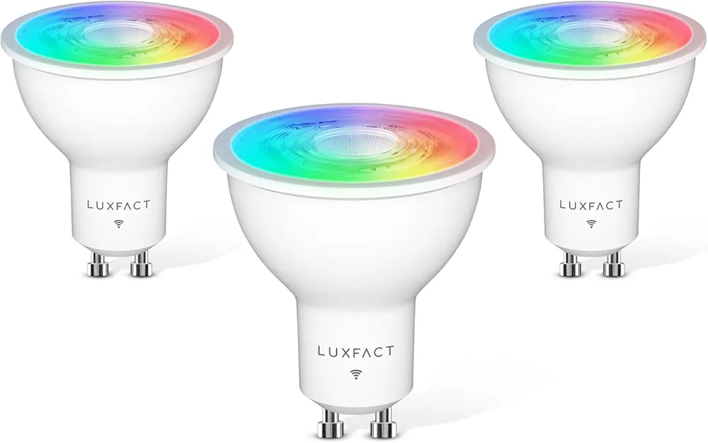 GU10 Smart LED Bulb - 5W (50W Equivalent) RGBCW Color Changing Bulb - Compatible with Alexa and Google Assistant – 420LM - Multicolor Music Sync GU10 LED Bulb 3 Pack