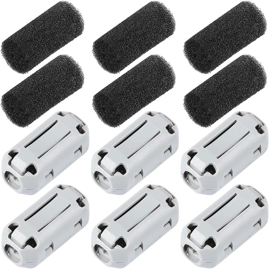 6 Pieces 3D Printer 1.75 Filament Filters, Filament Cleaner Filter Cleaner Blocks Flame Resistant Rubber Foam Wiped Off Debris for PLA ABS PETG or Other Printing Filaments, Gray