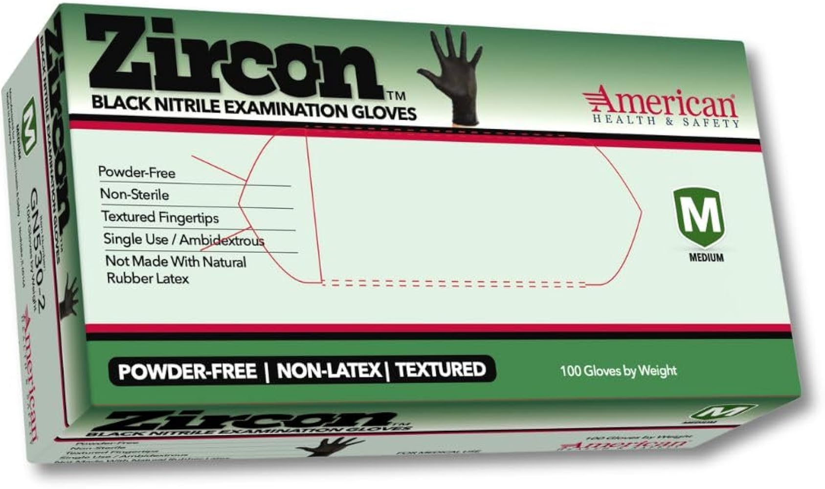 Zircon Black Nitrile Exam Gloves, Resist Fentanyl, Chemotherapy, Disposable,1,000/Case