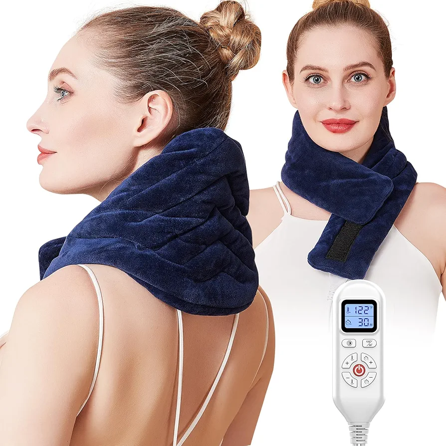 CAMECO 1 PACK Neck Heating Pad for Neck Pain, Heating Pad for Neck Pain Relief, Heated Neck Wrap Neck Warmer for Soreness Stiffness Cervical Spondylosis | 0-90min Auto Shut-Off | 86℉-158℉ Temp Setting