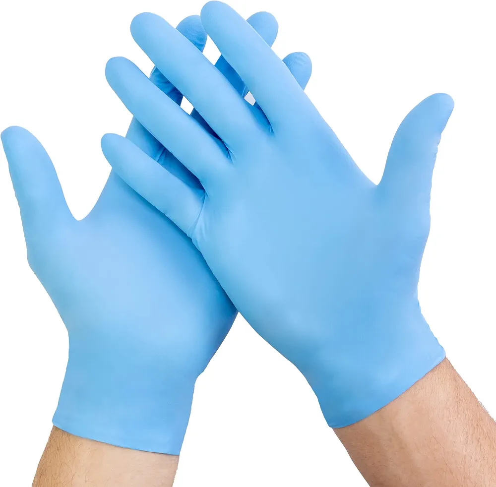 Style Setter Powder-Free Nitrile Disposable Exam Gloves, Industrial Medical Examination, Latex Free Rubber, Non-Sterile, Food Safe, Textured Fingertips, Ultra-Strong, Pack of 1000, Blue - Size Medium