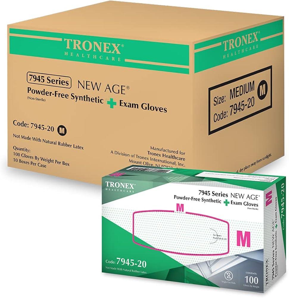 TRONEX 1000 Pcs 4 Mil Vinyl Nitrile Blend Synthetic Medical Exam Gloves Blue Vinyl Gloves Medical Gloves