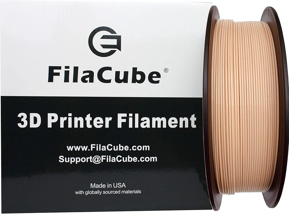 Skin/Flesh PLA 3D Printer 1.75mm Filament 1kg - FilaCube PLA 2 Light Skin Color Tone 1.75 mm 1 kg 3D Printing Plastic Filament Supply for Human Organ Model Body Girl Toy epidermis [Made in USA]